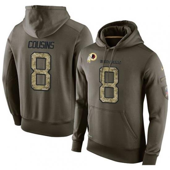 NFL Nike Washington Redskins 8 Kirk Cousins Green Salute To Service Mens Pullover Hoodie