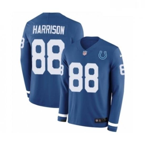 Youth Nike Indianapolis Colts 88 Marvin Harrison Limited Blue Therma Long Sleeve NFL Jersey