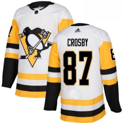 Youth Adidas Pittsburgh Penguins 87 Sidney Crosby Authentic White Away NHL Jersey