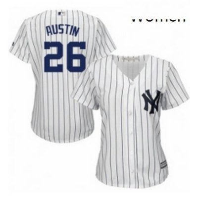 Womens Majestic New York Yankees 26 Tyler Austin Authentic White Home MLB Jersey