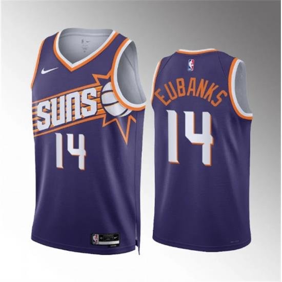 Men Phoenix Suns 14 Drew Eubanks Purple Icon Edition Stitched Basketball Jersey