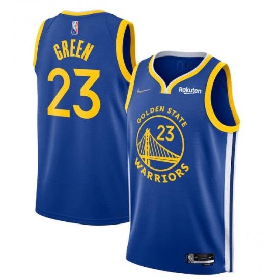 Men's Golden State Warriors #23 Draymond Green Royal 75th Anniversary Stitched Basketball Jersey