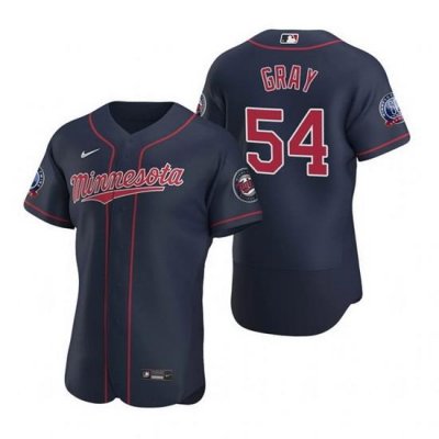 Men Minnesota TWins 54 Sonny Gray Navy Flex Base Stitched jersey