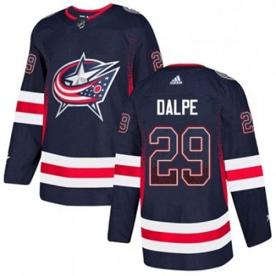 Mens Adidas Columbus Blue Jackets 29 Zac Dalpe Authentic Navy Blue Drift Fashion NHL Jersey