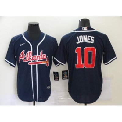 Men Atlanta Braves 10 Chipper Jones Navy Cool Base Stitched Baseball Jersey