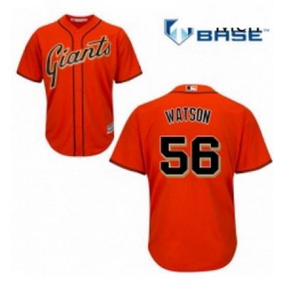 Mens Majestic San Francisco Giants 56 Tony Watson Replica Orange Alternate Cool Base MLB Jersey