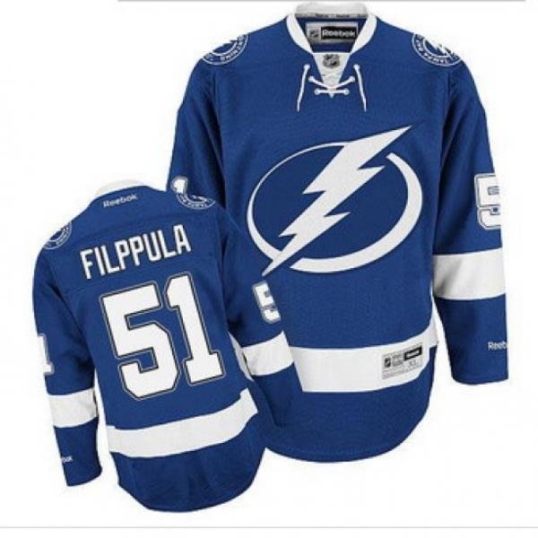 Tampa Bay Lightning #51 Valtteri Filppula Blue Stitched NHL Jersey