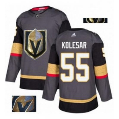 Mens Adidas Vegas Golden Knights 55 Keegan Kolesar Authentic Gray Fashion Gold NHL Jersey