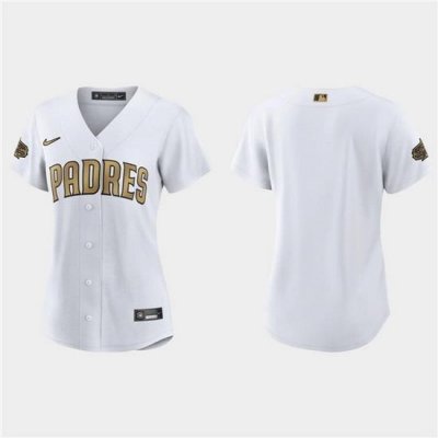 Women San Diego Padres Blank 2022 All Star White Stitched Baseball Jersey