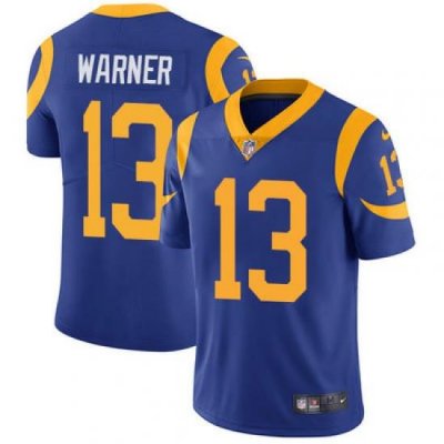 Nike Rams #13 Kurt Warner Royal Blue Alternate Mens Stitched NFL Vapor Untouchable Limited Jersey