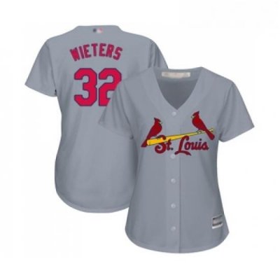 Womens St Louis Cardinals 32 Matt Wieters Replica Grey Road Cool Base Baseball Jersey