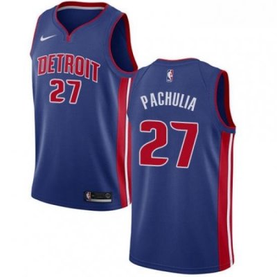 Youth Nike Detroit Pistons 27 Zaza Pachulia Swingman Royal Blue NBA Jersey Icon Edition