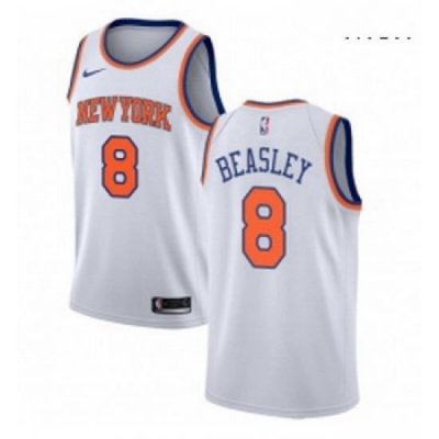 Mens Nike New York Knicks 8 Michael Beasley Swingman White NBA Jersey Association Edition