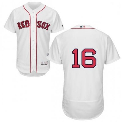 Mens Majestic Boston Red Sox 16 Andrew Benintendi White Flexbase Authentic Collection MLB Jersey