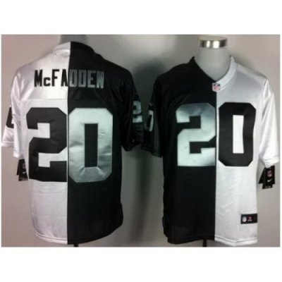 Nike Oakland Raiders 20 Darren McFadden White Black Elite Split NFL Jersey