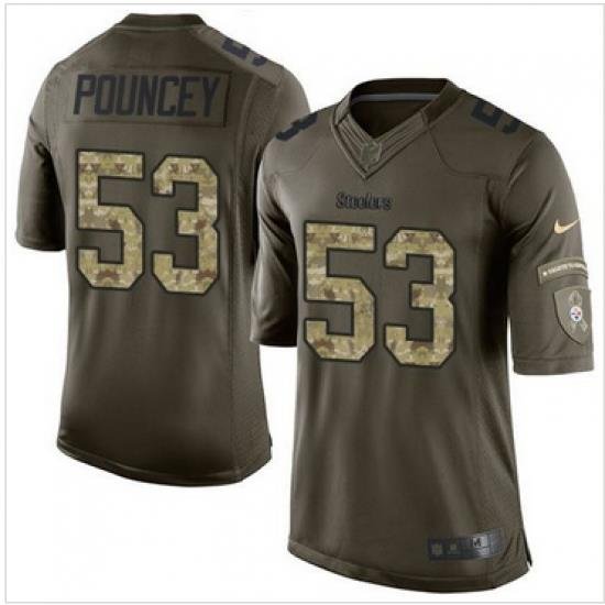 Nike Pittsburgh Steelers #53 Maurkice Pouncey Green Men 27s Stitched NFL Limited Salute to Service Jersey