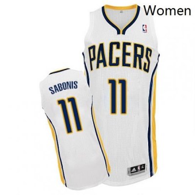 Womens Adidas Indiana Pacers 11 Domantas Sabonis Authentic White Home NBA Jersey