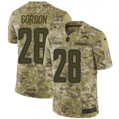 Men Nike Los Angeles Chargers 28 Melvin Gordon Limited Camo 2018 Salute to Service NFL Jersey