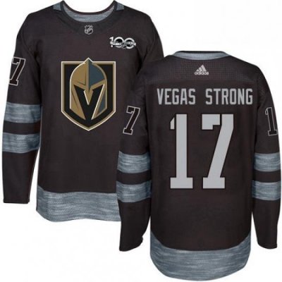 Mens Adidas Vegas Golden Knights 17 Vegas Strong Authentic Black 1917 2017 100th Anniversary NHL Jersey