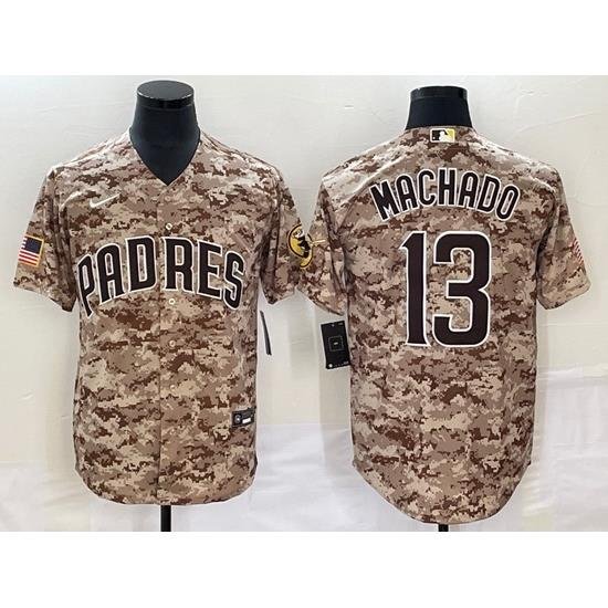 Men San Diego Padres 13 Manny Machado Camo Cool Base Stitched Jersey