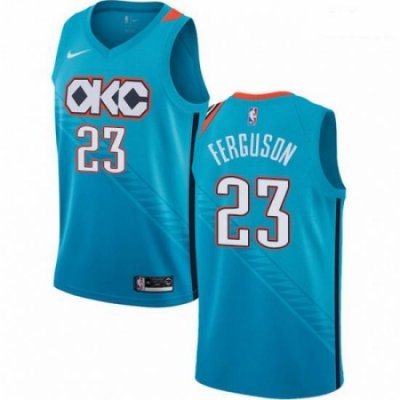 Mens Nike Oklahoma City Thunder 23 Terrance Ferguson Swingman Turquoise NBA Jersey City Edition