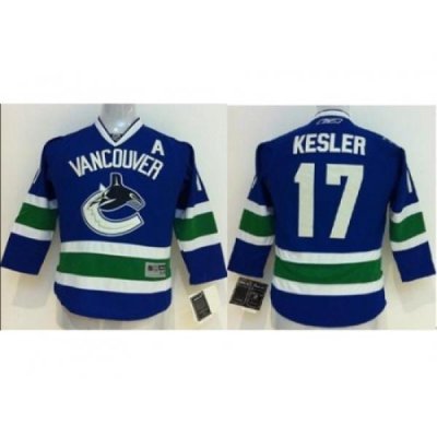 Kids Vancouver Canucks #17 Ryan Kesler Blue NHL Jersey