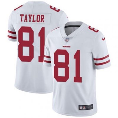 Youth Nike 49ers #81 Trent Taylor White Stitched NFL Vapor Untouchable Limited Jersey