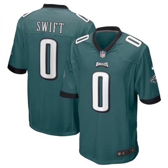 Men Philadelphia Eagles 0 D'Andre Swift Green 2023 Draft Stitched Game Jersey