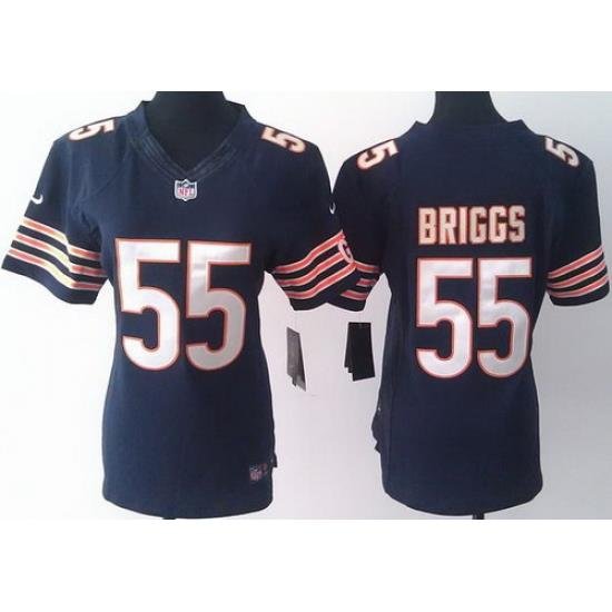 Women Nike Chicago Bears 55 Lance Briggs Blue LIMITED Jerseys