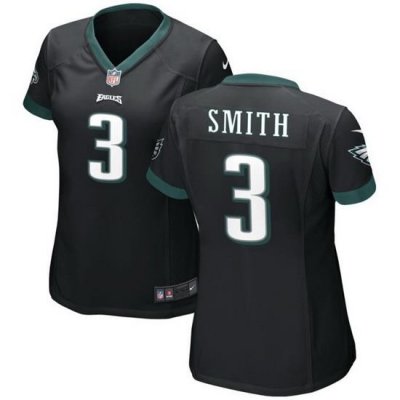 Women Philadelphia Eagles 3 Nolan Smith Black 2023 Draft Stitched Football Jersey