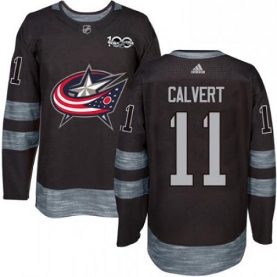 Mens Adidas Columbus Blue Jackets 11 Matt Calvert Premier Black 1917 2017 100th Anniversary NHL Jersey