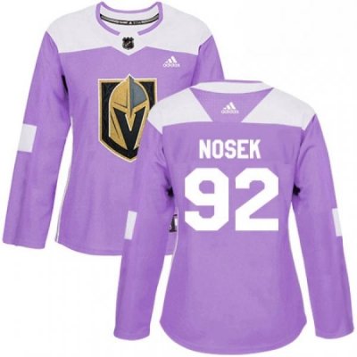 Womens Adidas Vegas Golden Knights 92 Tomas Nosek Authentic Purple Fights Cancer Practice NHL Jersey