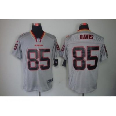 Nike San Francisco 49ers 85 Vernon Davis Grey Elite Lights Out NFL Jersey