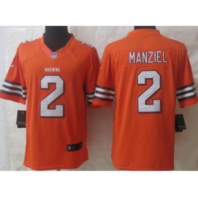 Nike Cleveland Browns 2 Johnny Manziel Orange Limited NFL Jersey