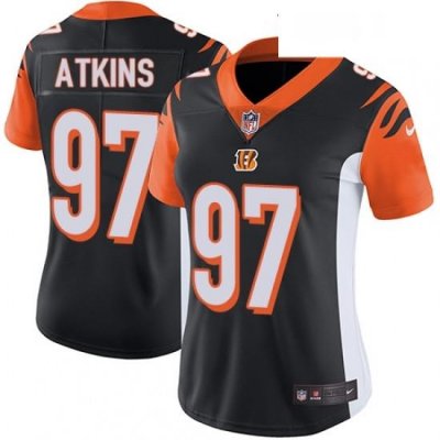 Womens Nike Cincinnati Bengals 97 Geno Atkins Elite Black Team Color NFL Jersey