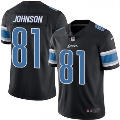 Men Nike Detroit Lions 81 Calvin Johnson Limited Black Rush Vapor Untouchable NFL Jersey