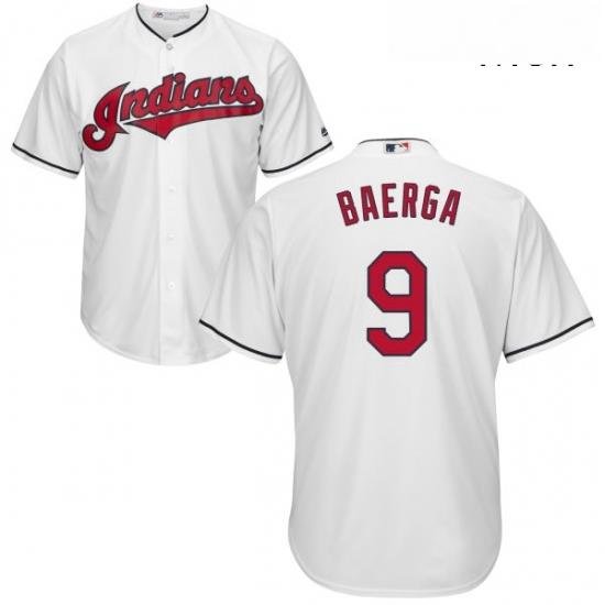 Mens Majestic Cleveland Indians 9 Carlos Baerga Replica White Home Cool Base MLB Jersey