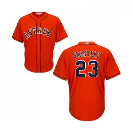 Youth Houston Astros 23 Michael Brantley Authentic Orange Alternate Cool Base Baseball Jersey