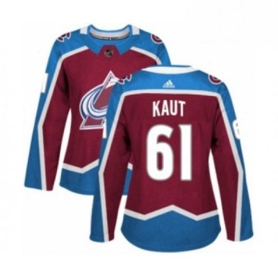 Womens Adidas Colorado Avalanche 61 Martin Kaut Premier Burgundy Red Home NHL Jersey