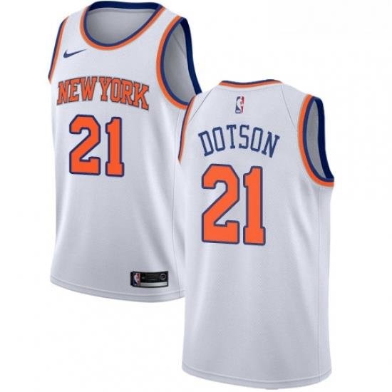 Womens Nike New York Knicks 21 Damyean Dotson Swingman White NBA Jersey Association Edition