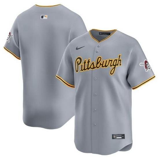 Men Pittsburgh Pirates Blank Grey AWay Limited Stitched Baseball Jersey