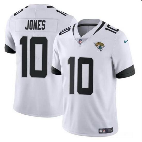 Men Jacksonville Jaguars 10 Mac Jones White Vapor Untouchable Limited Stitched Jersey