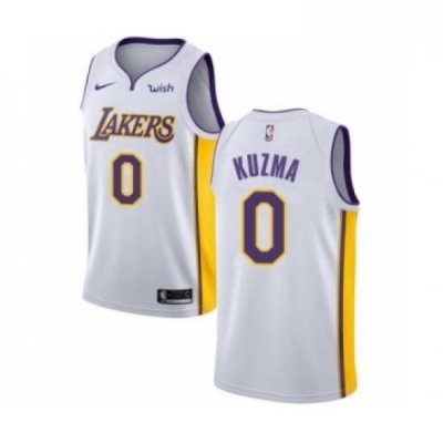 Womens Los Angeles Lakers 0 Kyle Kuzma Authentic White Basketball Jersey Association Edition