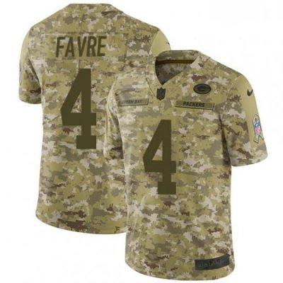 Men Nike Green Bay Packers 4 Brett Favre Limited Camo 2018 Salute to Service NFL Jersey