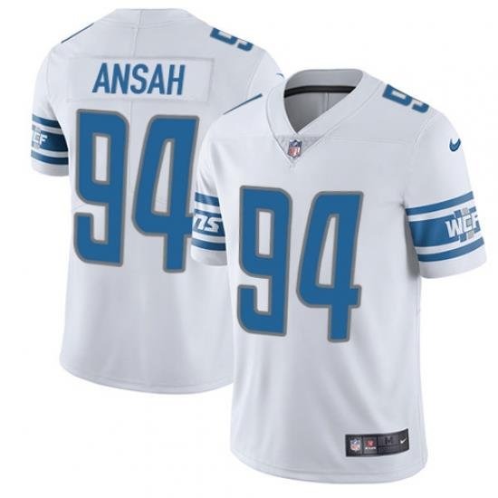 Nike Lions #94 Ziggy Ansah White Mens Stitched NFL Limited Jersey