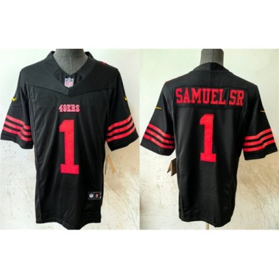 Men San Francisco 49ers 1 Deebo Samuel SR Black 2024 F U S E Vapor Untouchable Limited Stitched Football Jersey