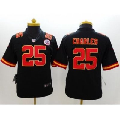 Youth Nike Kansas City Chiefs #25 Jamaal Charles Black Alternate Stitched NFL Limited Jersey