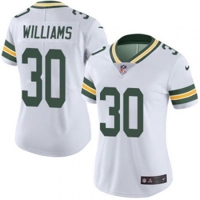 Nike Packers #30 Jamaal Williams White Womens Stitched NFL Vapor Untouchable Limited Jersey