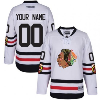 Men Women Youth Toddler White Jersey - Customized Reebok Chicago Blackhawks 2017 Winter Classic