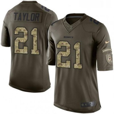 Youth Nike Washington Redskins 21 Sean Taylor Elite Green Salute to Service NFL Jersey